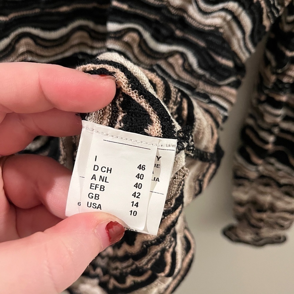 Missoni Size 10 Striped V-Neck Merino Wool Blend Knit Long Sleeve Shirt Italy - Picture 2 of 7